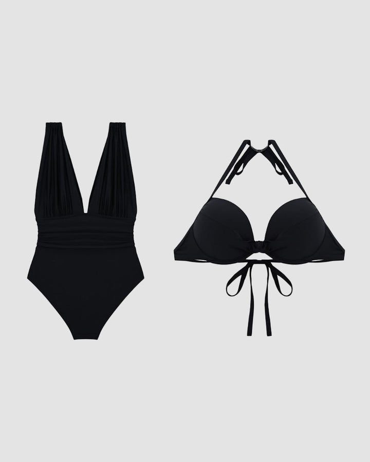 Sun Goddess | Luxury shaping swimsuit with deep V neckline