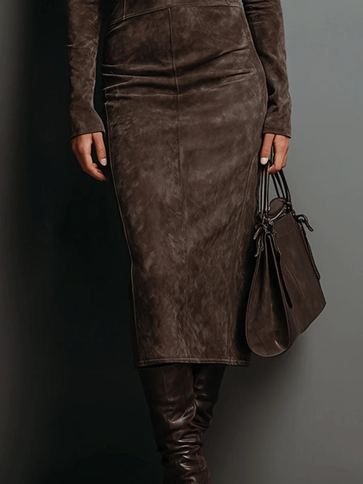 Giada | Vestido midi de ante