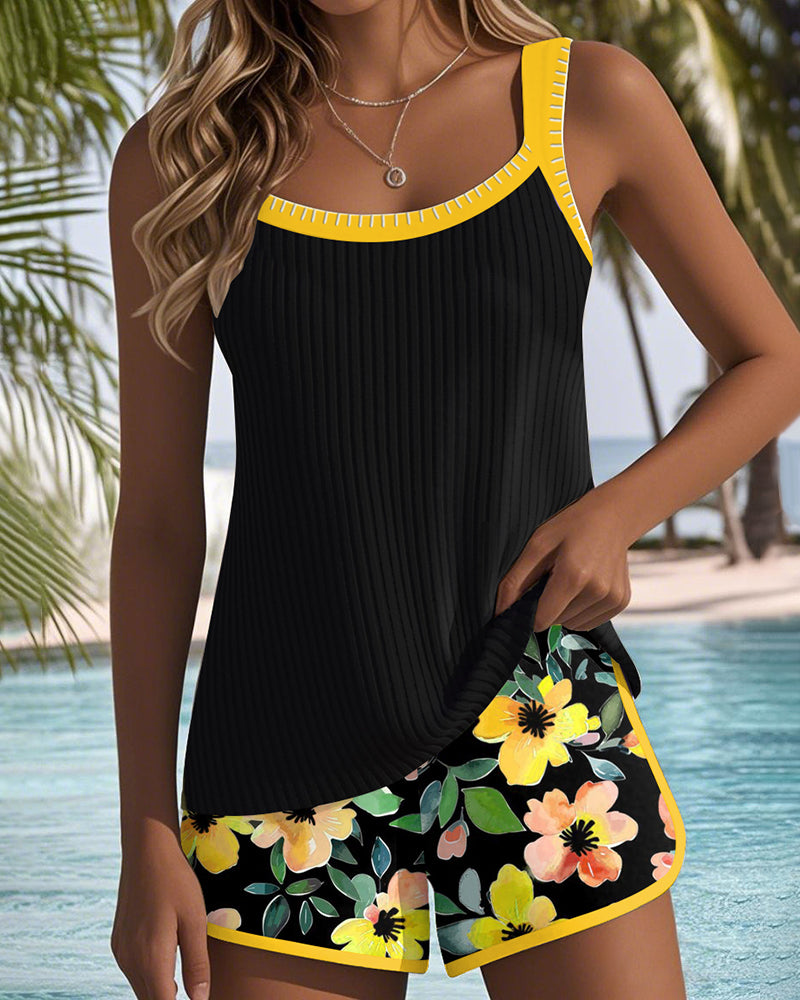 Golden Tide | Elegant two-piece tankini set