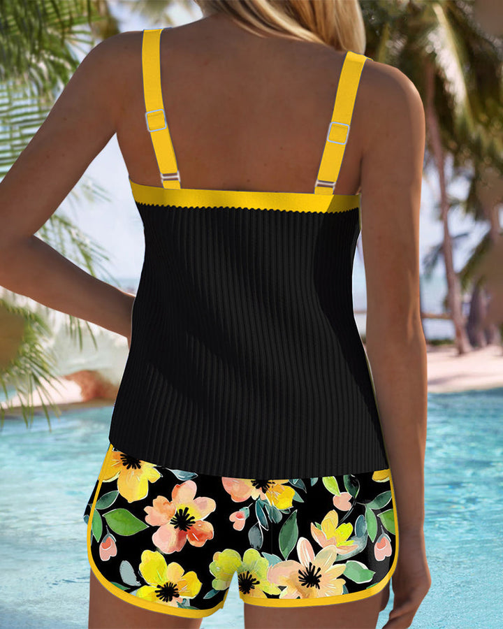 Golden Tide | Elegant two-piece tankini set