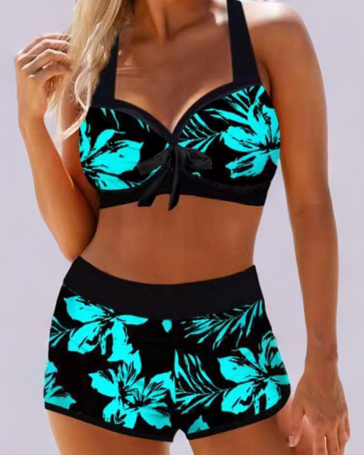 Ocean Chic | High-waisted swimsuit with floral print