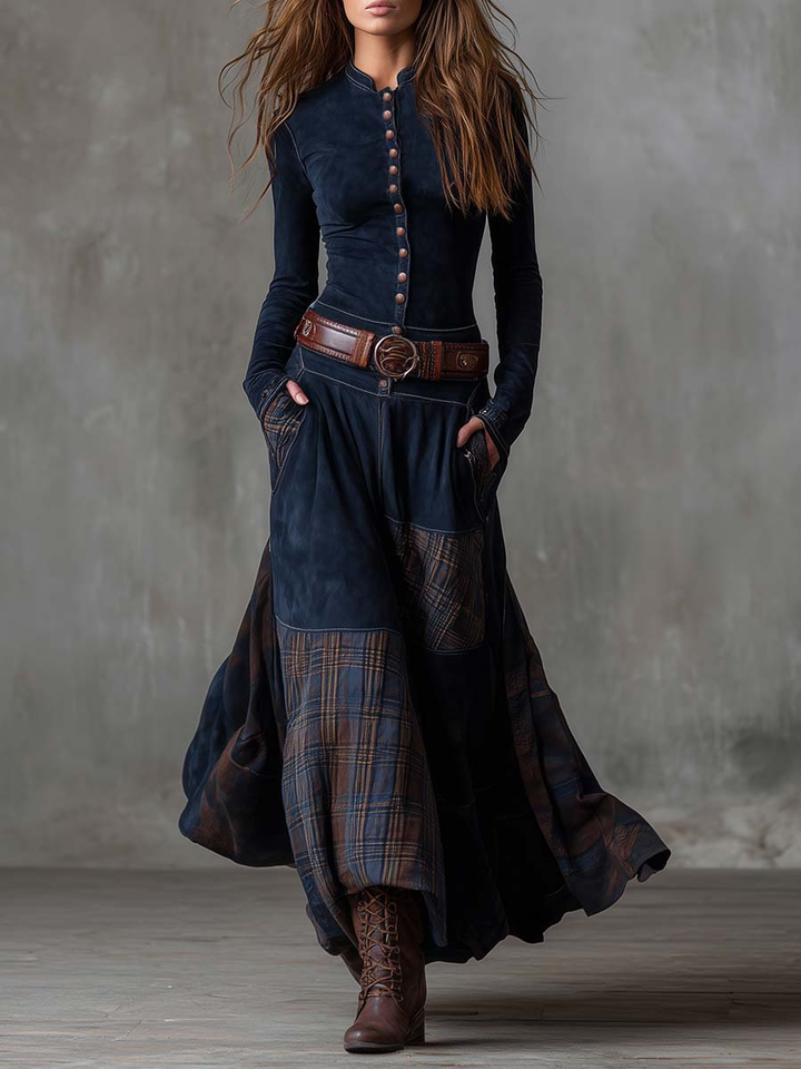 Michelle | Vestido maxi de ante