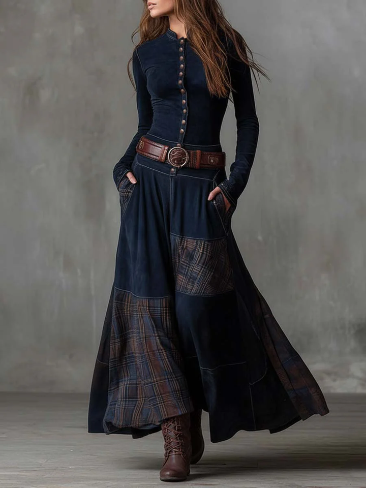 Michelle | Vestido maxi de ante