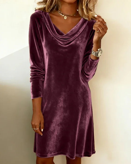 Frosina – Vestido de Terciopelo Acampanado