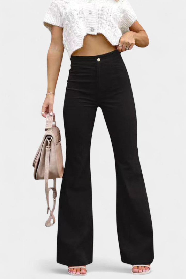 Kiara | Pantalones de Terciopelo de Pierna Ancha de Cintura Alta